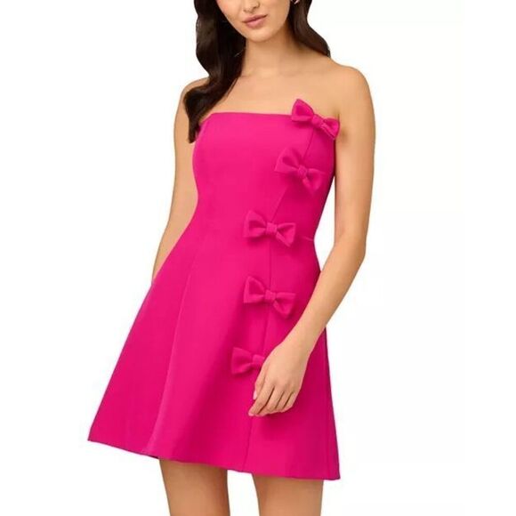 Liv Foster Stretch Crepe Strapless Mini Dress Cosmo Pink size 6 Party Dress NWT - Picture 1 of 8